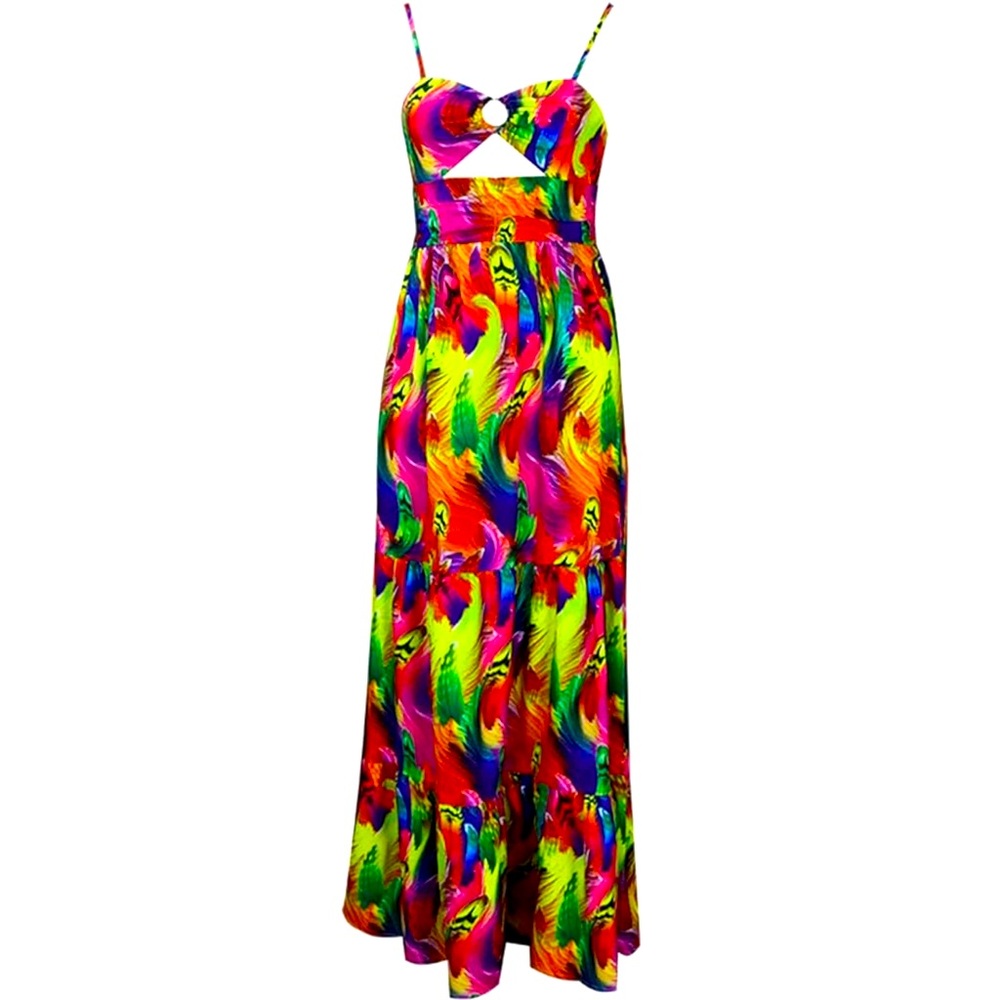 NIB Women’s Metamorphosis Girl Long Vibrant Sexy Summer Maxi Dress. Size Large - Picture 4 of 12